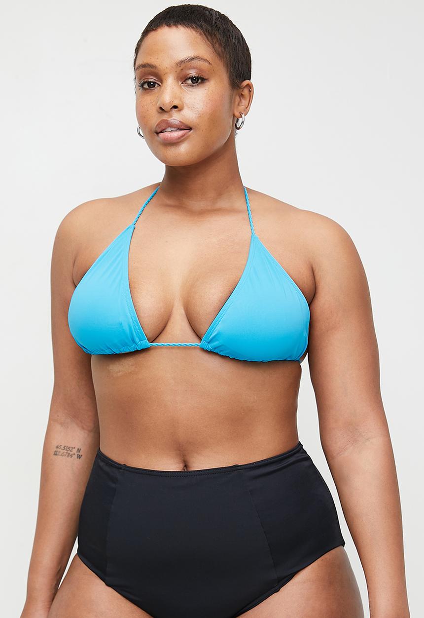 Cotton On - Plus Slider Triangle Bikini Top - Crystal Sea