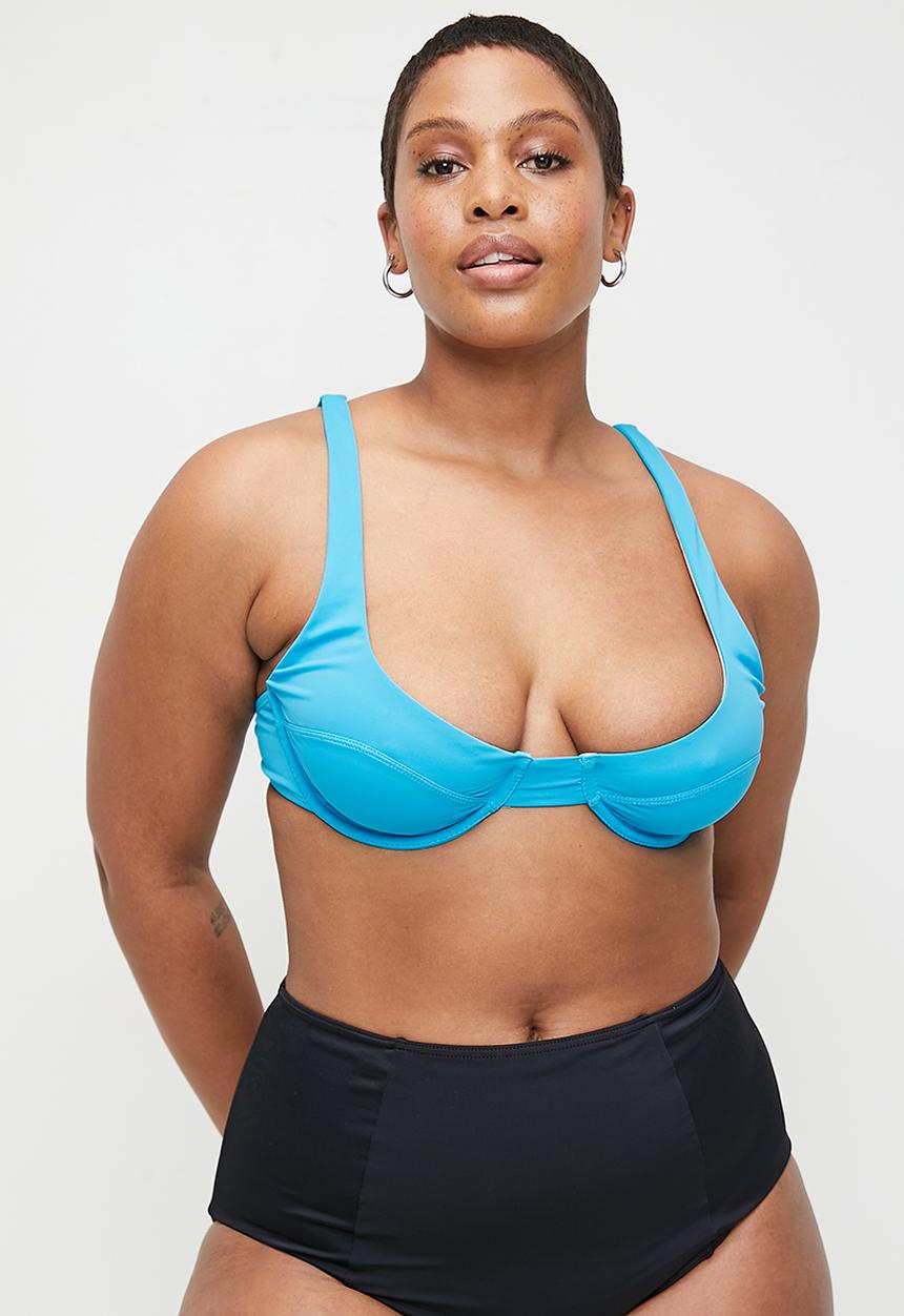 Cotton On - Plus Underwire Balconette Bikini Top - Crystal Sea