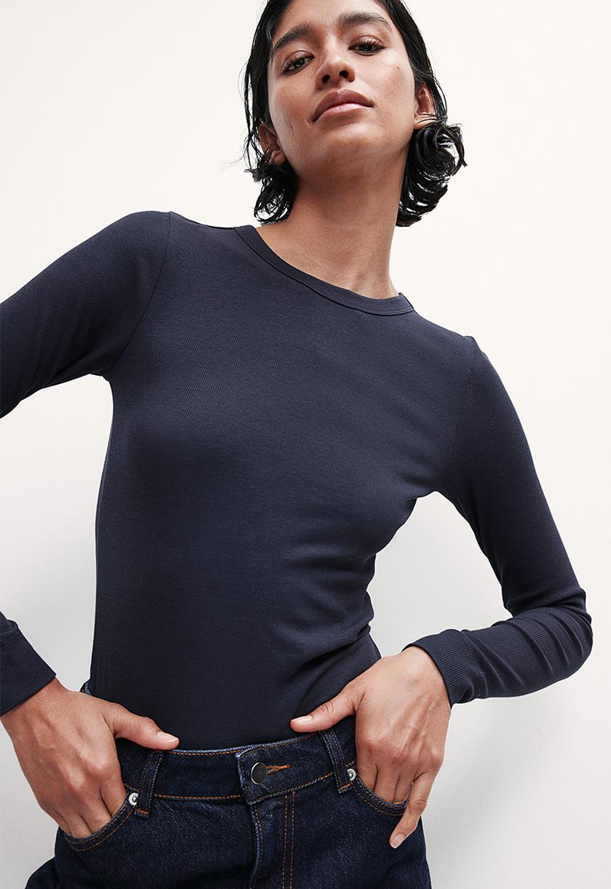 H&M - Ribbed modal-blend top - blue