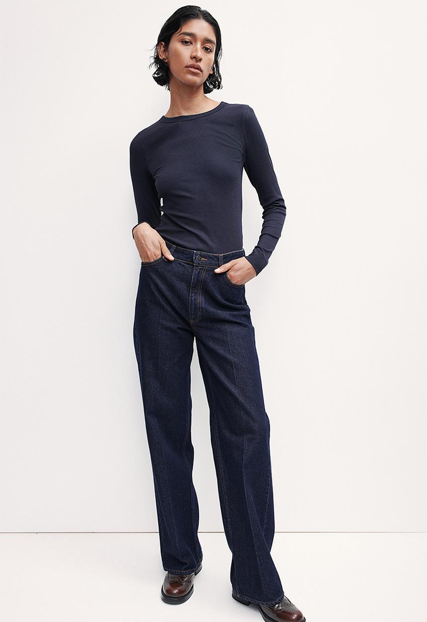 H&M - Ribbed modal-blend top - blue
