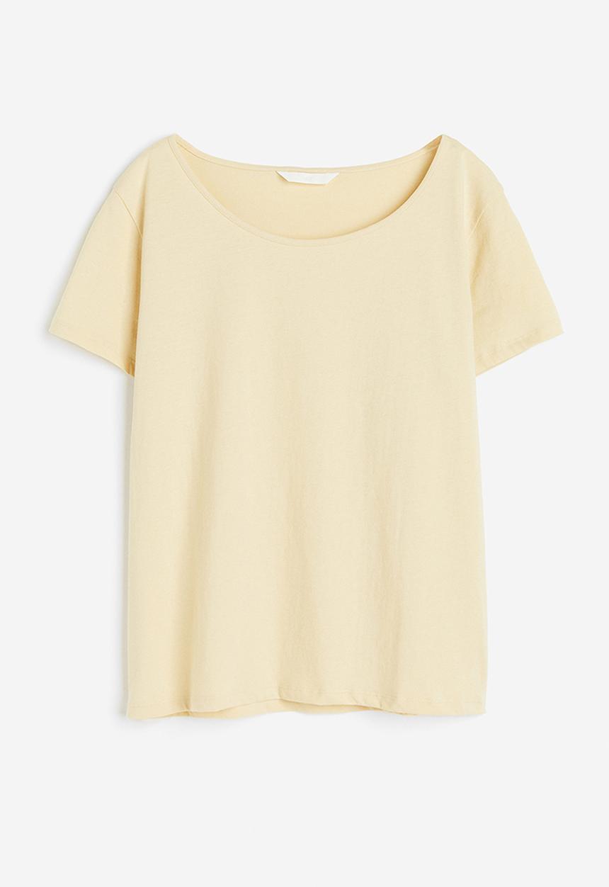H&M - Cotton T-shirt - pale yellow