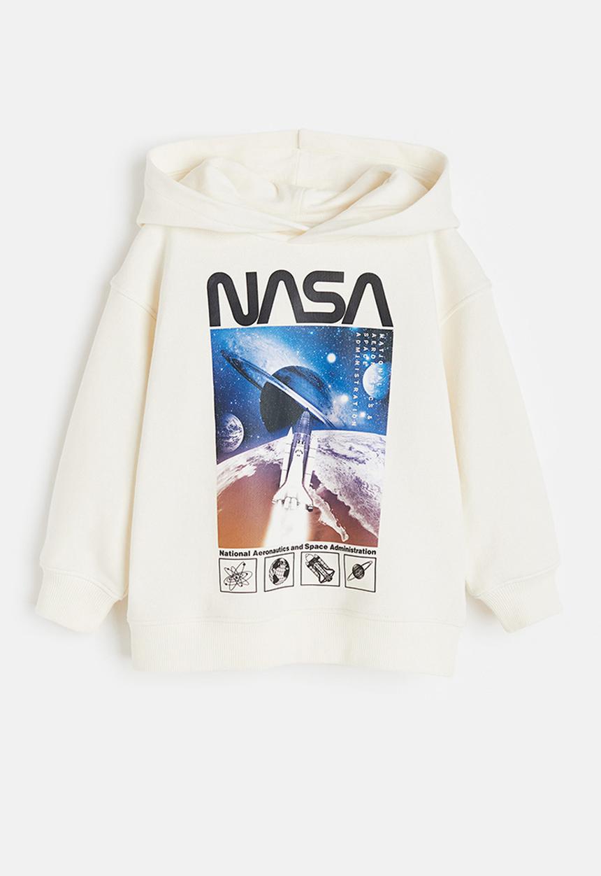 H&M - Printed hoodie - white nasa 