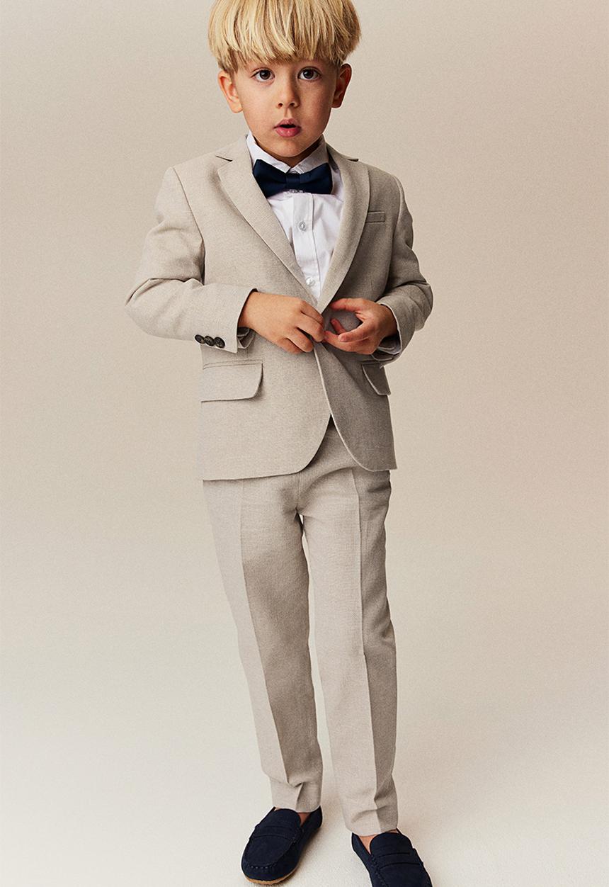 H&M - Slim fit suit trousers - light greige