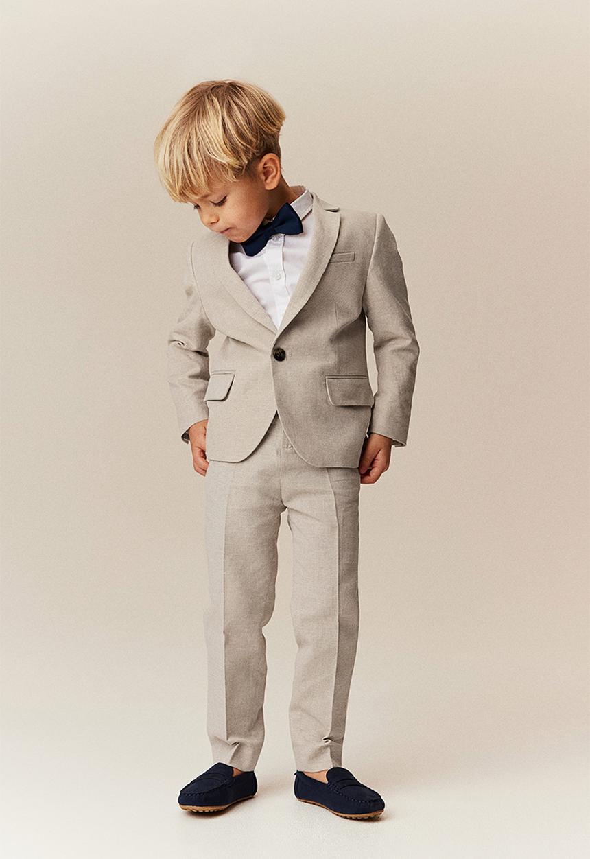 H&M - Slim fit suit trousers - light greige