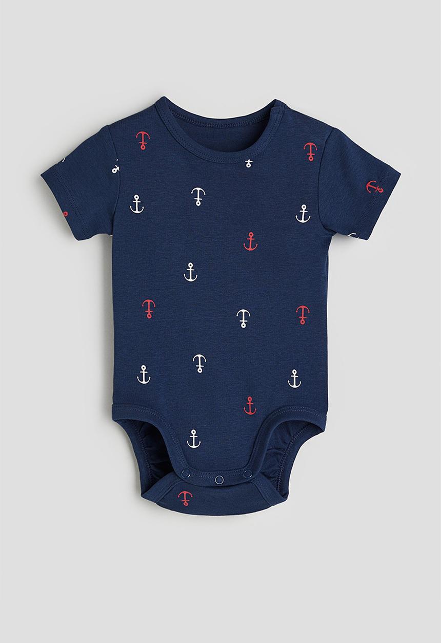H&M - Patterned bodysuit - dark blue anchors