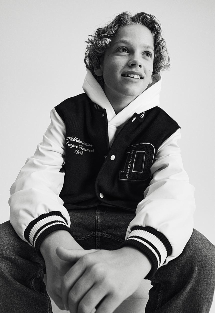 H&M - Appliquéd baseball jacket - navy blue detroit 