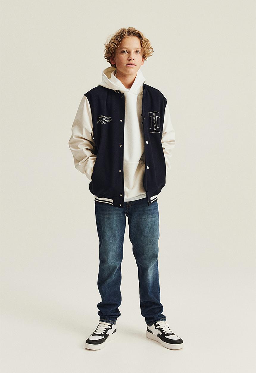 H&M - Appliquéd baseball jacket - navy blue detroit 