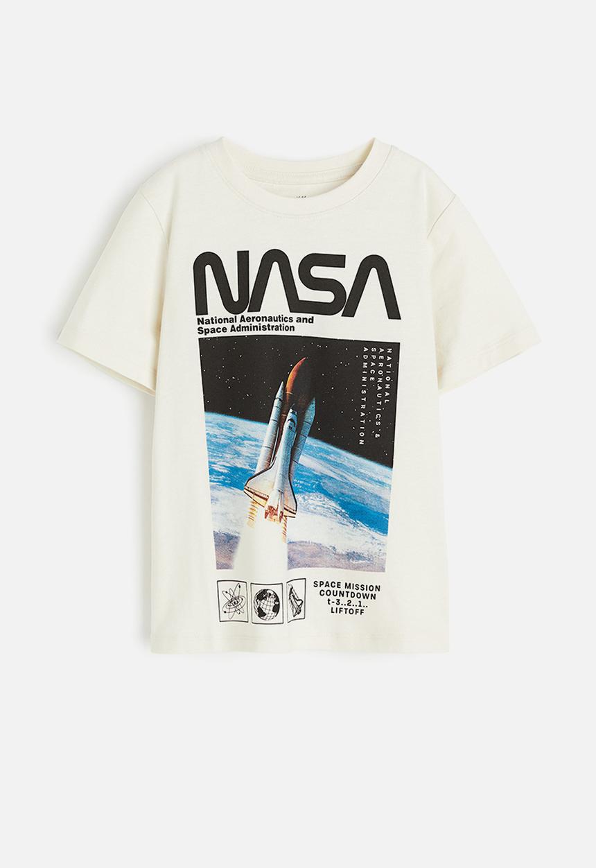 H&M - Printed T-shirt - natural white nasa