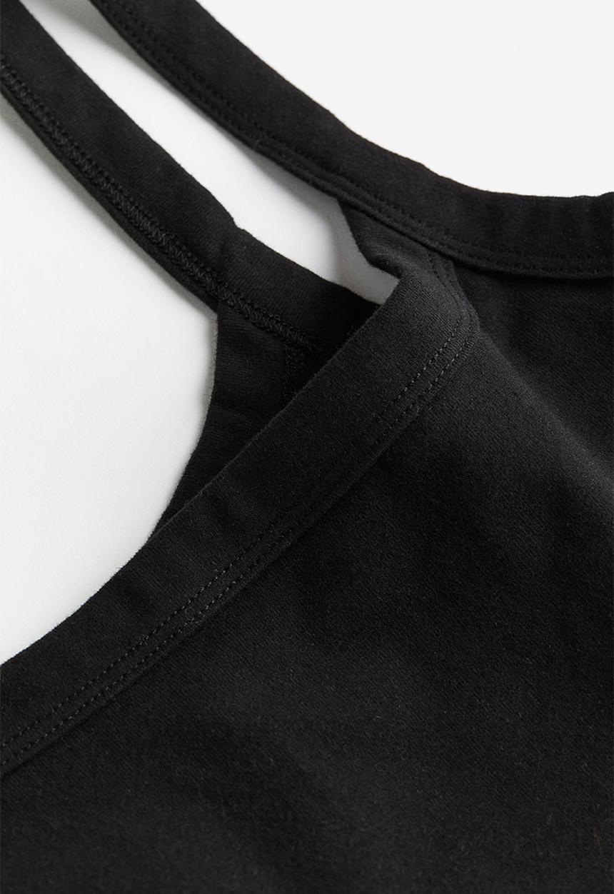 H&M - Cropped strappy top - black