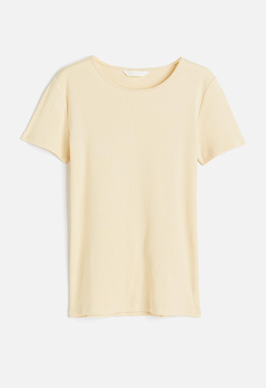 H&M - Ribbed t-shirt - yellow