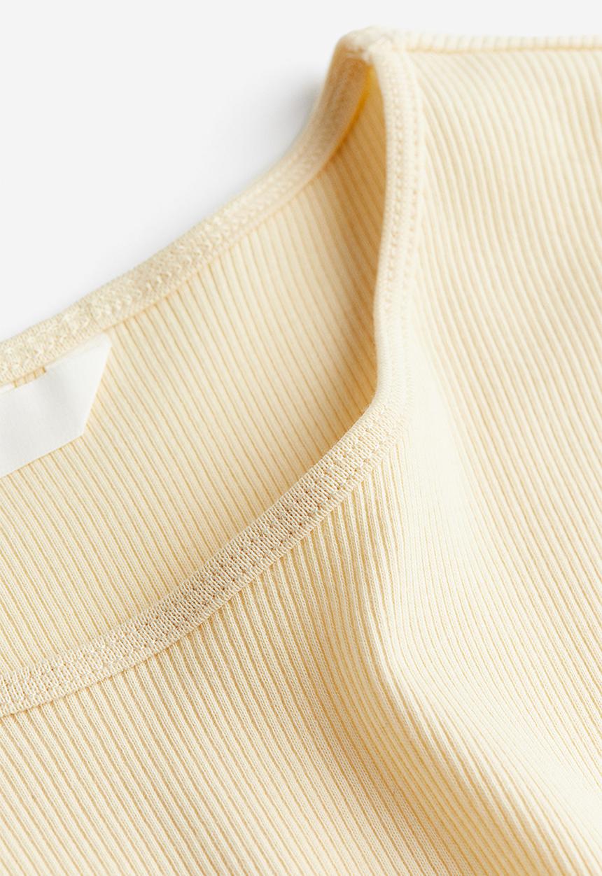 H&M - Ribbed t-shirt - yellow
