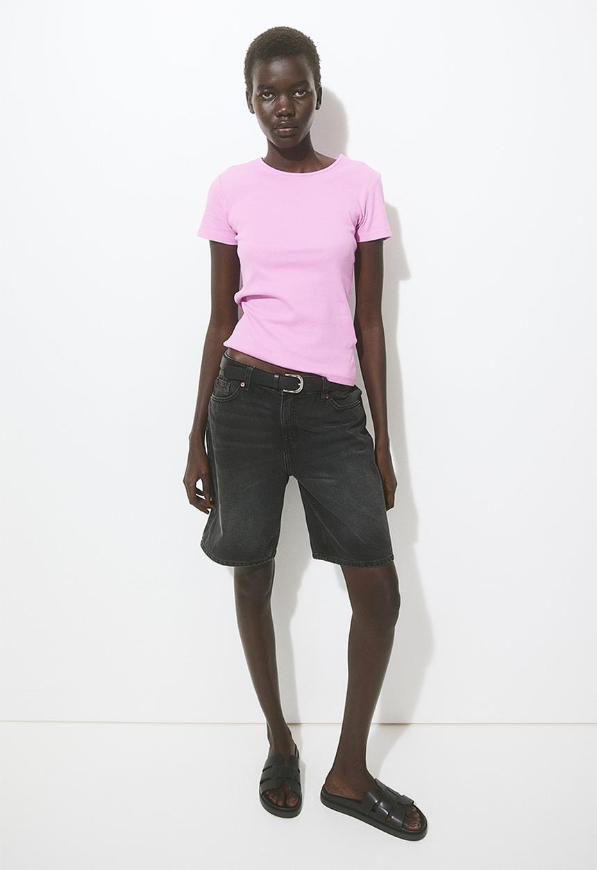 H&M - Ribbed t-shirt - pink