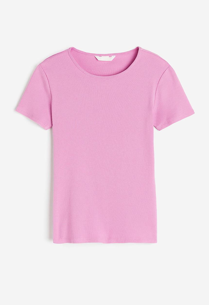 H&M - Ribbed t-shirt - pink