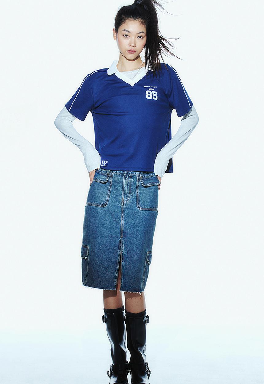 H&M - Denim cargo skirt - blue