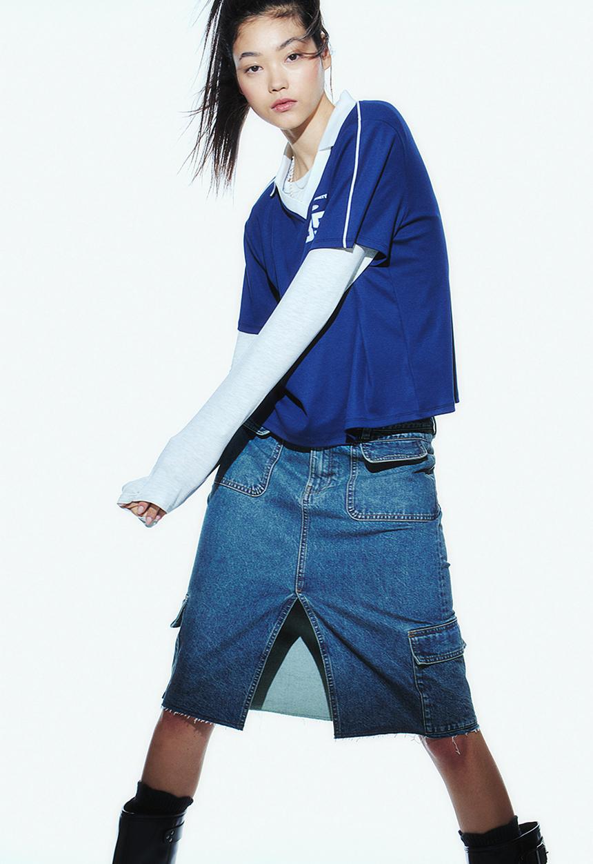 H&M - Denim cargo skirt - blue