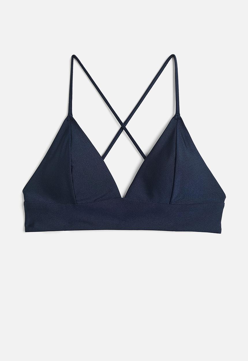 H&M - Padded bikini top - navy blue