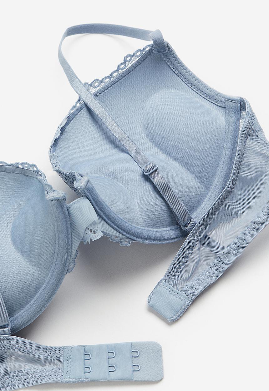 H&M - Lace super push-up bra - light blue