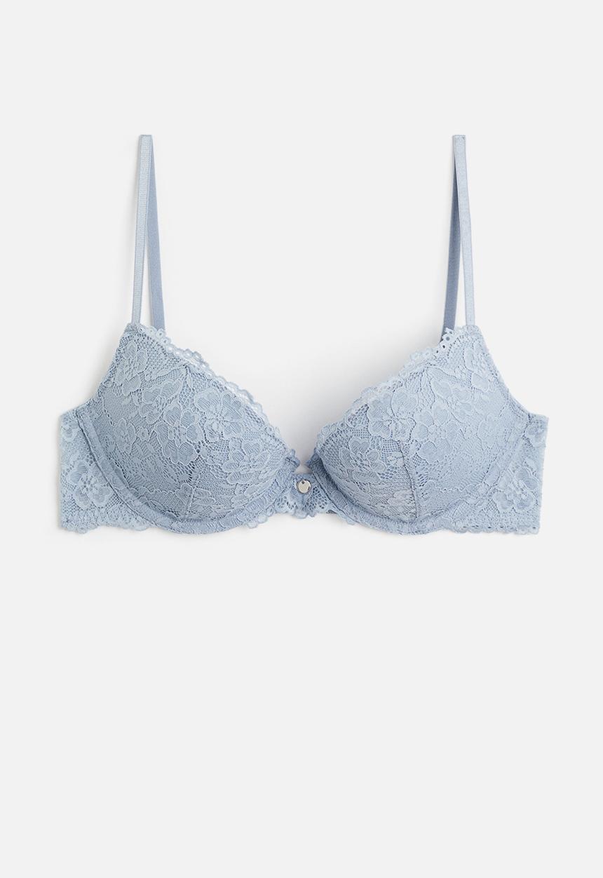 H&M - Lace super push-up bra - light blue