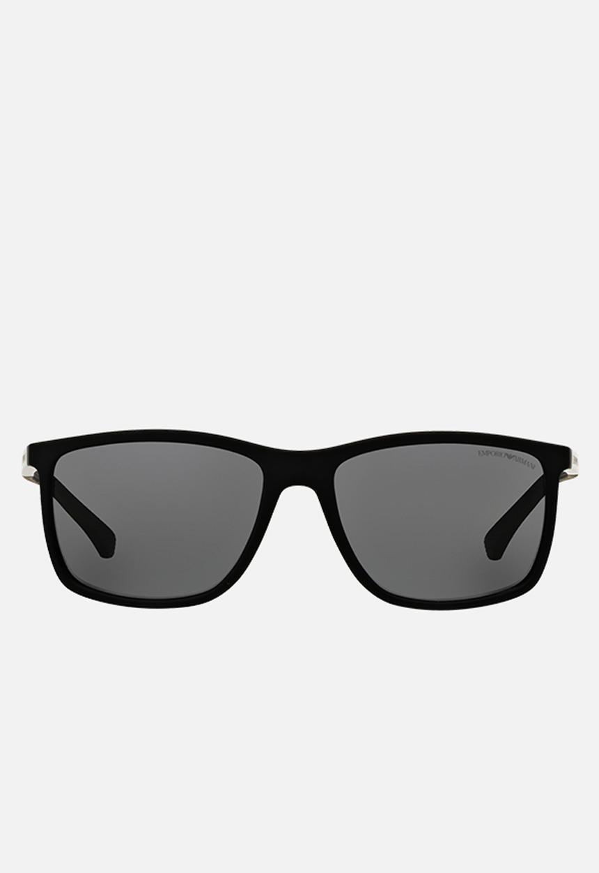 Emporio Armani - Polar grey lens with black rubber sunglasses 58mm - black