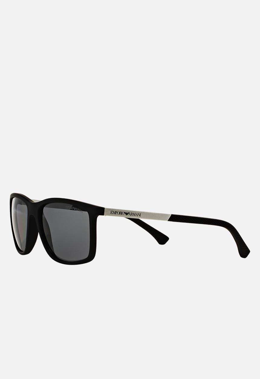 Emporio Armani - Polar grey lens with black rubber sunglasses 58mm - black