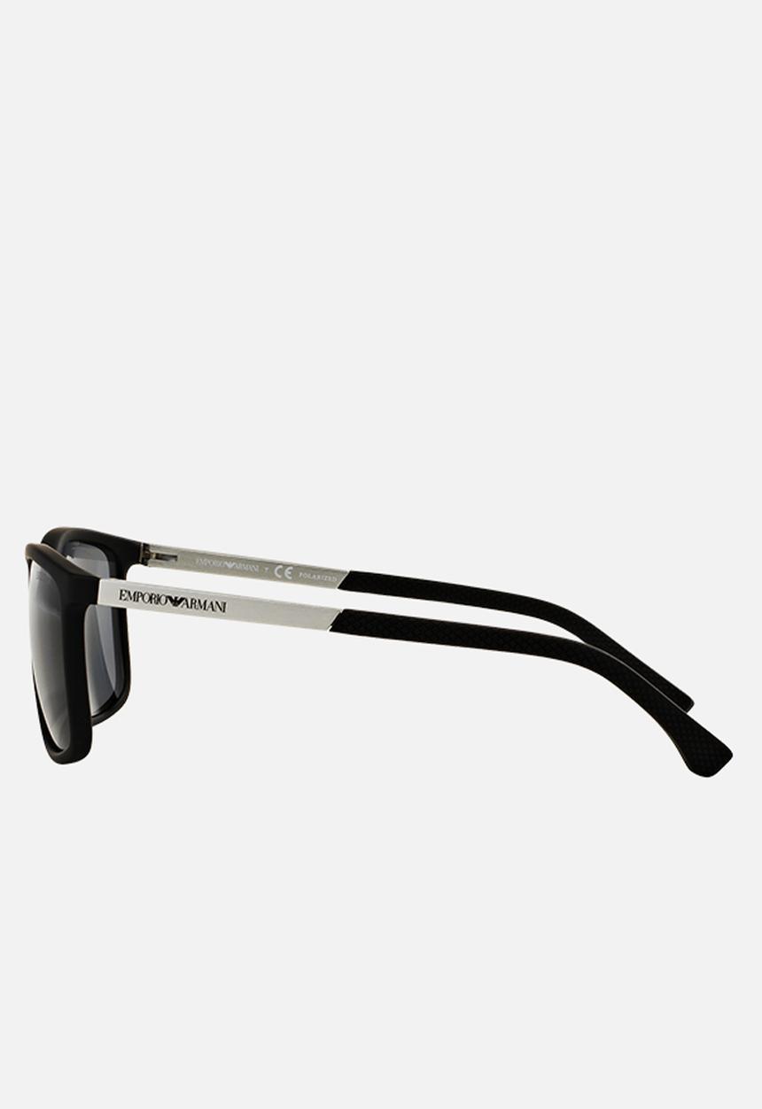 Emporio Armani - Polar grey lens with black rubber sunglasses 58mm - black