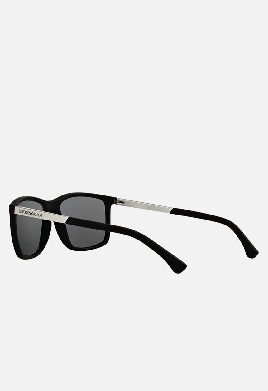Emporio Armani - Polar grey lens with black rubber sunglasses 58mm - black