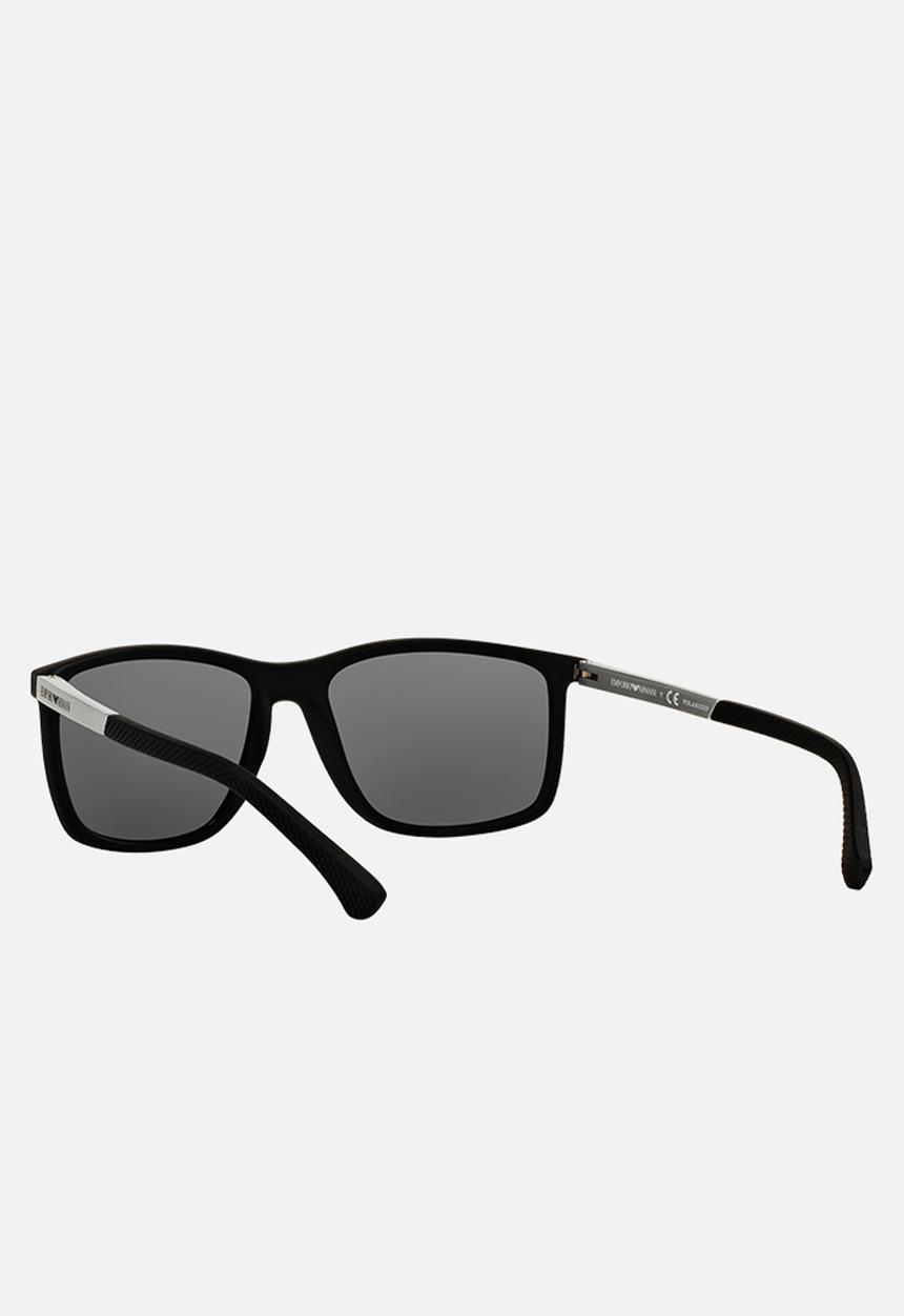Emporio Armani - Polar grey lens with black rubber sunglasses 58mm - black
