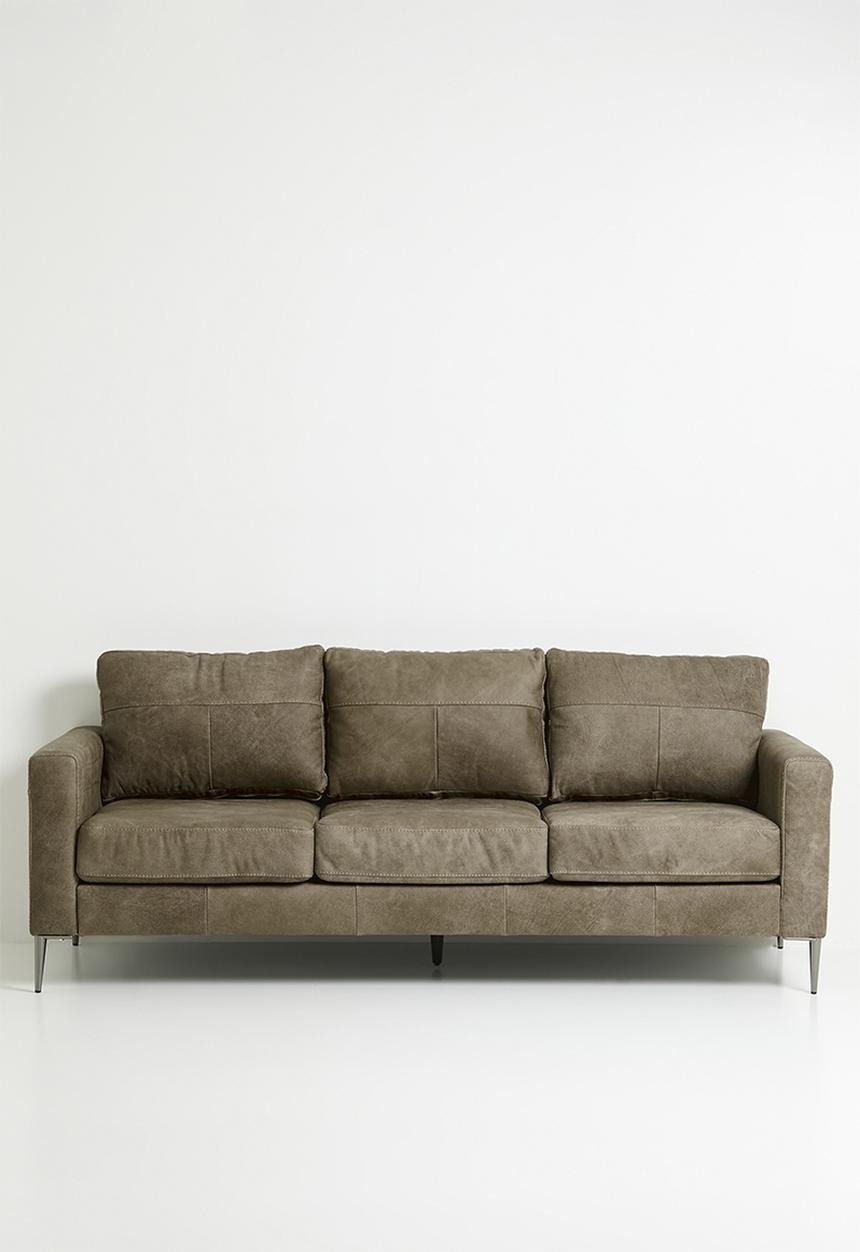 Sixth Floor - Terra 3 seater genuine leather - Andes stone