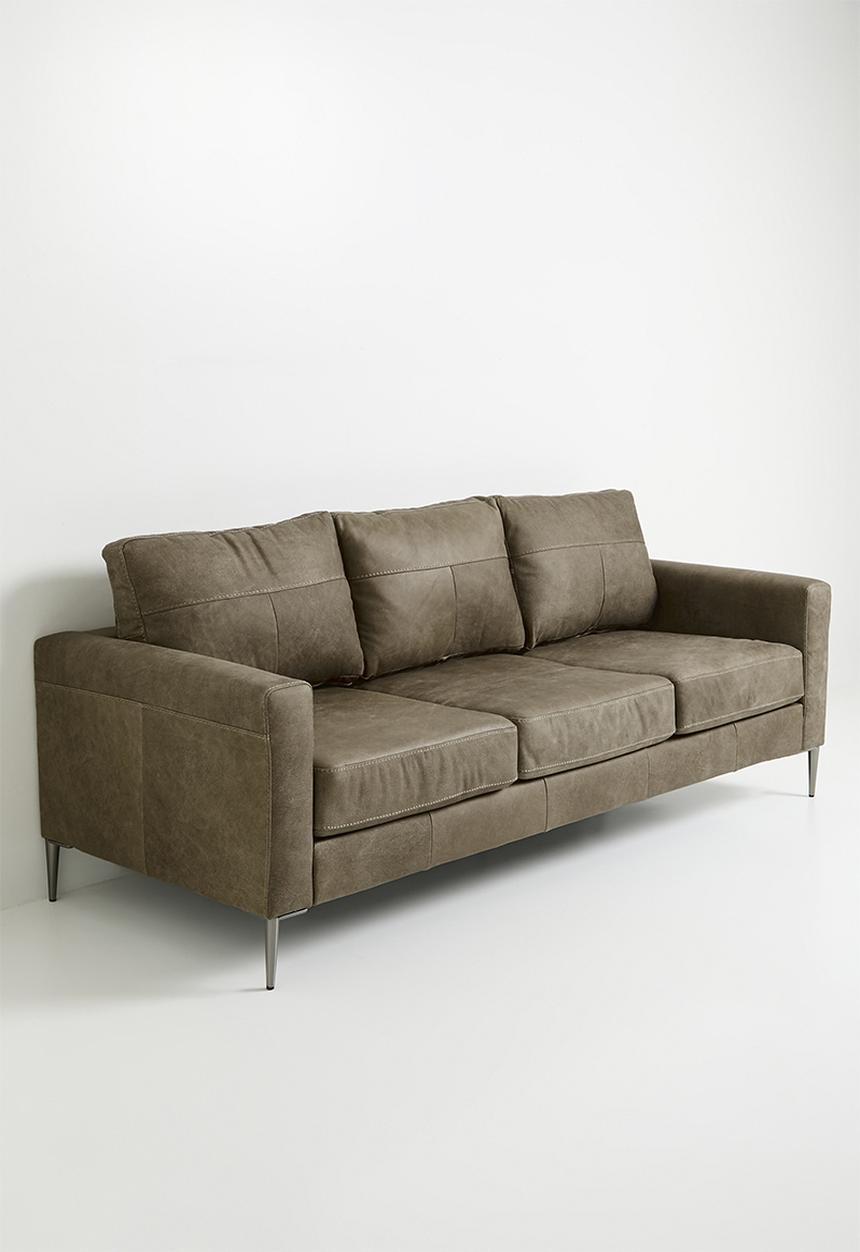 Sixth Floor - Terra 3 seater genuine leather - Andes stone