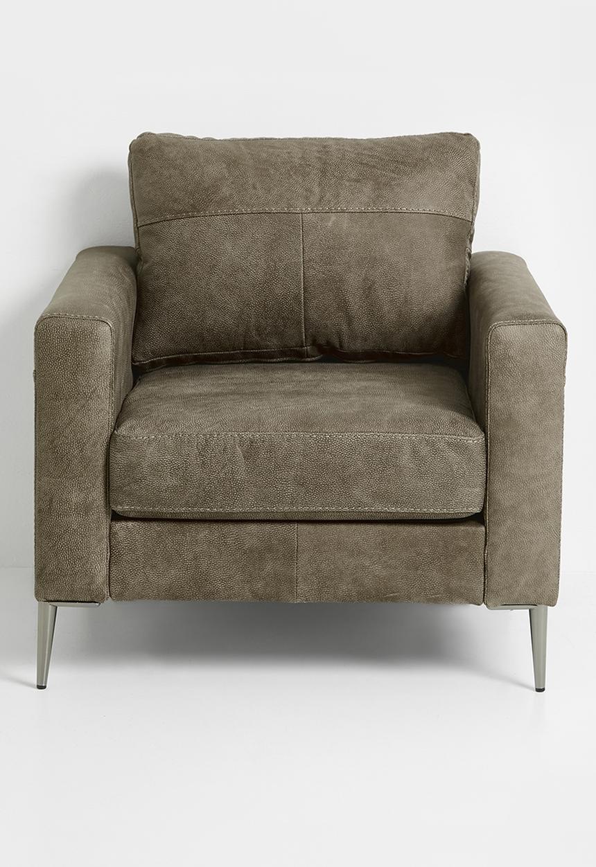 Sixth Floor - Terra armchair genuine leather - andes stone