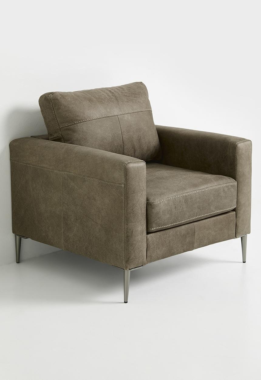 Sixth Floor - Terra armchair genuine leather - andes stone