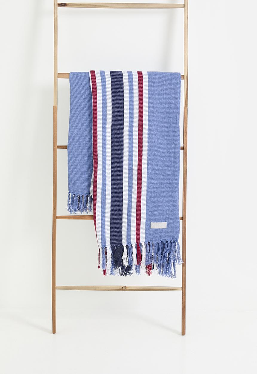 Haven & Earth  - Protea pinstripe outdoor throw - Sxe/Paprika