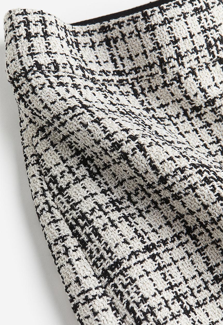 H&M - Bouclé skirt - cream/checked