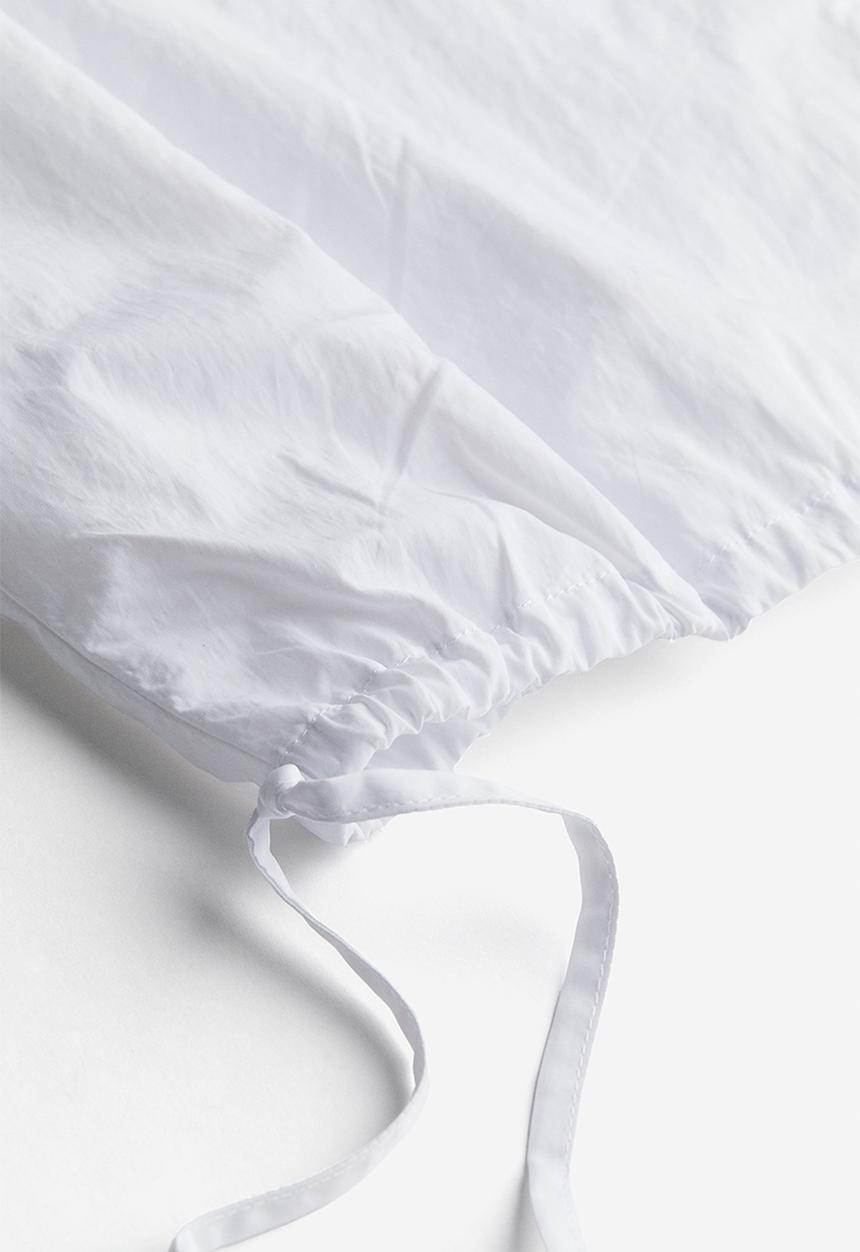 H&M - Drawstring-detail cropped top - white