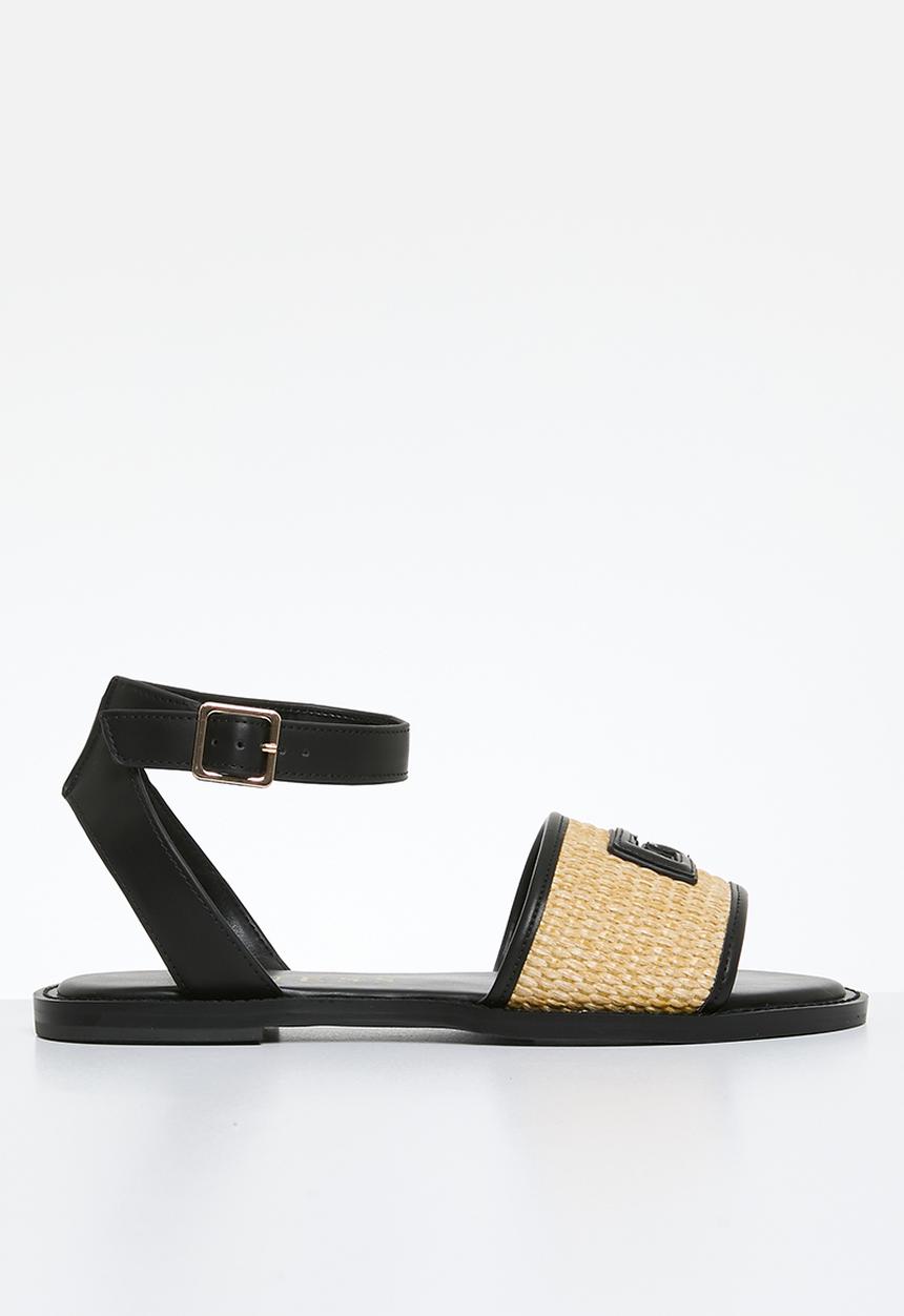 GUESS - GwShay ankle strap sandal - black & natural