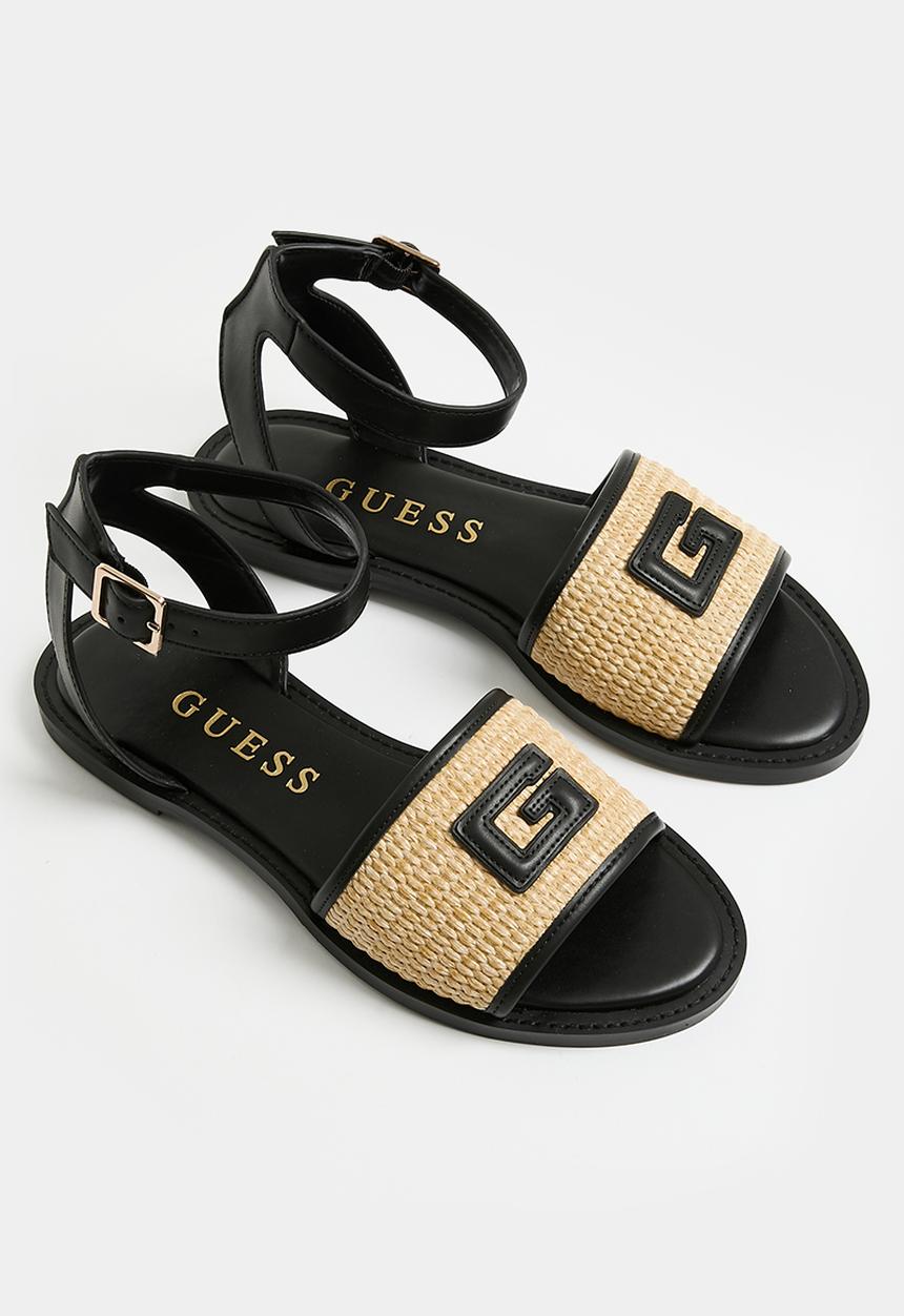 GUESS - GwShay ankle strap sandal - black & natural
