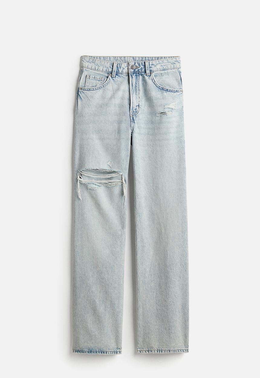 H&M - Wide high jeans - pale denim blue