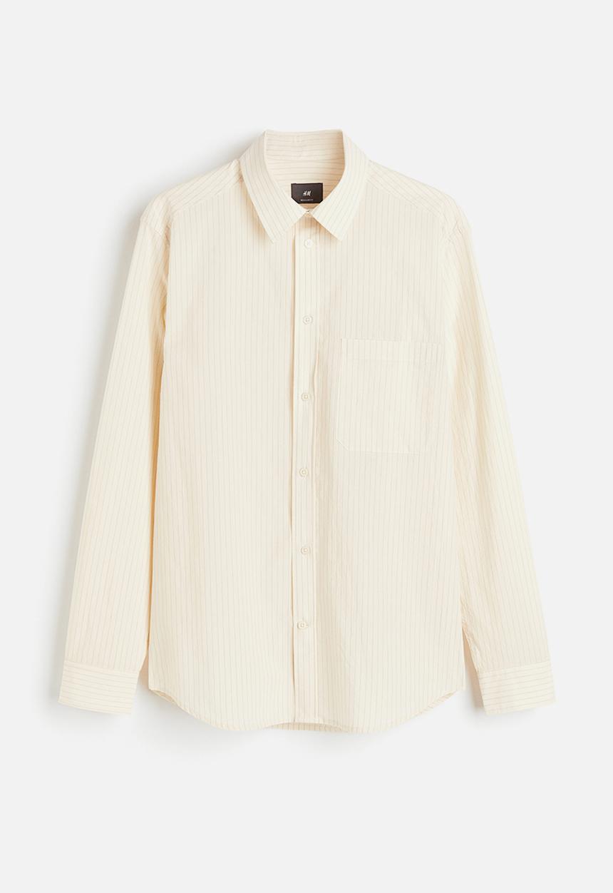 H&M - Regular fit shirt - cream striped
