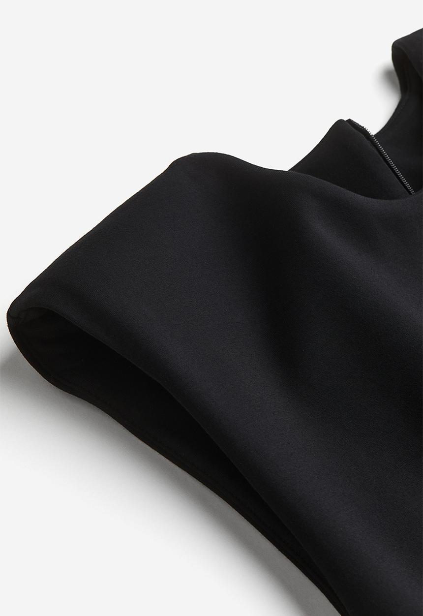 H&M - Shoulder-pad midi dress - black