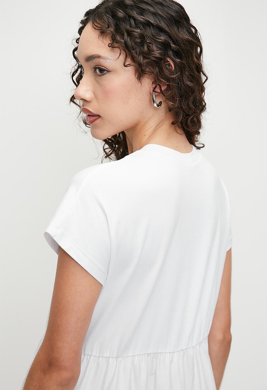 Superbalist - Combo fit & flare midi dress - white