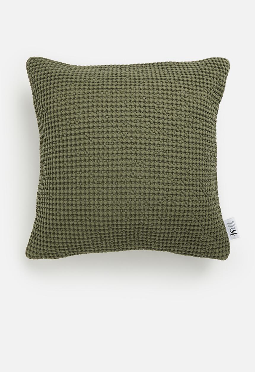 Sixth Floor - Waffles cushion cover - green