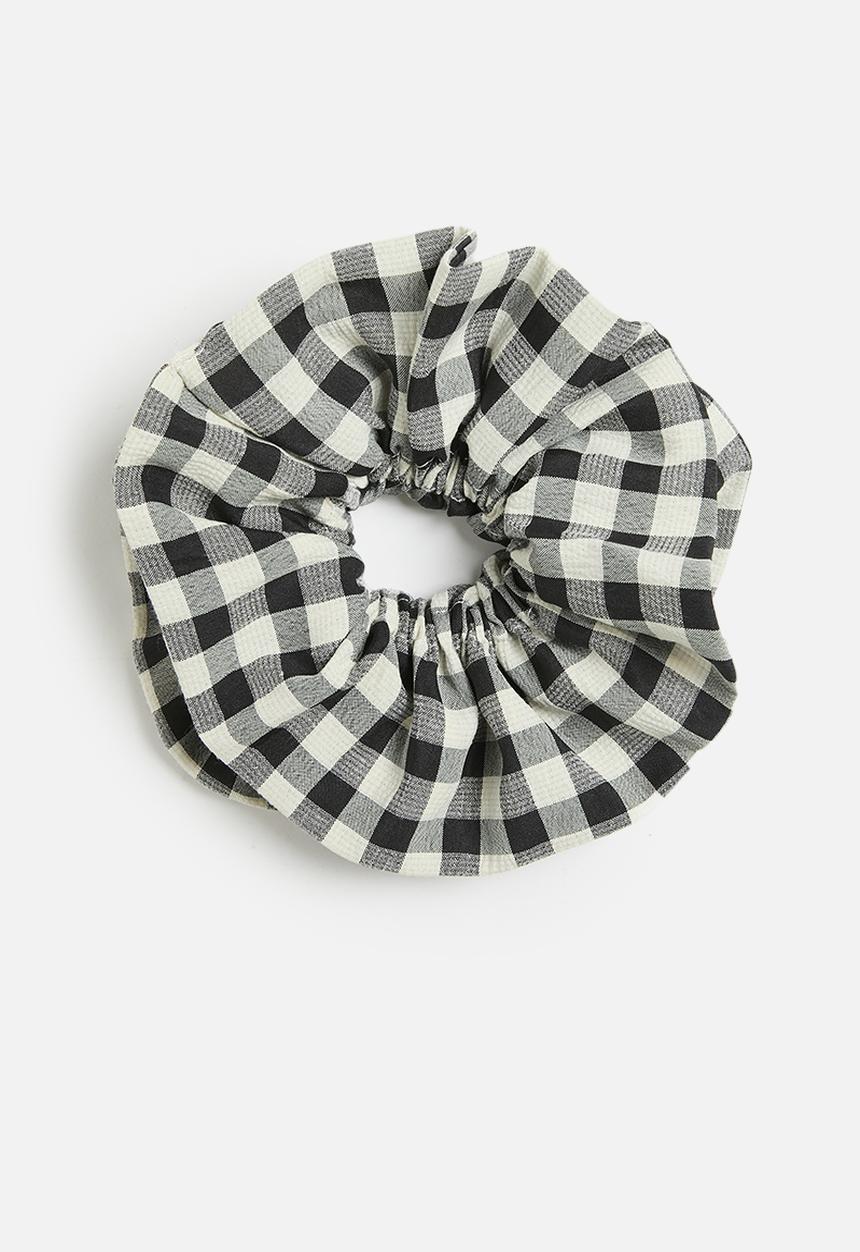 Me&B - Double Scrunchie - Black and White Gingham
