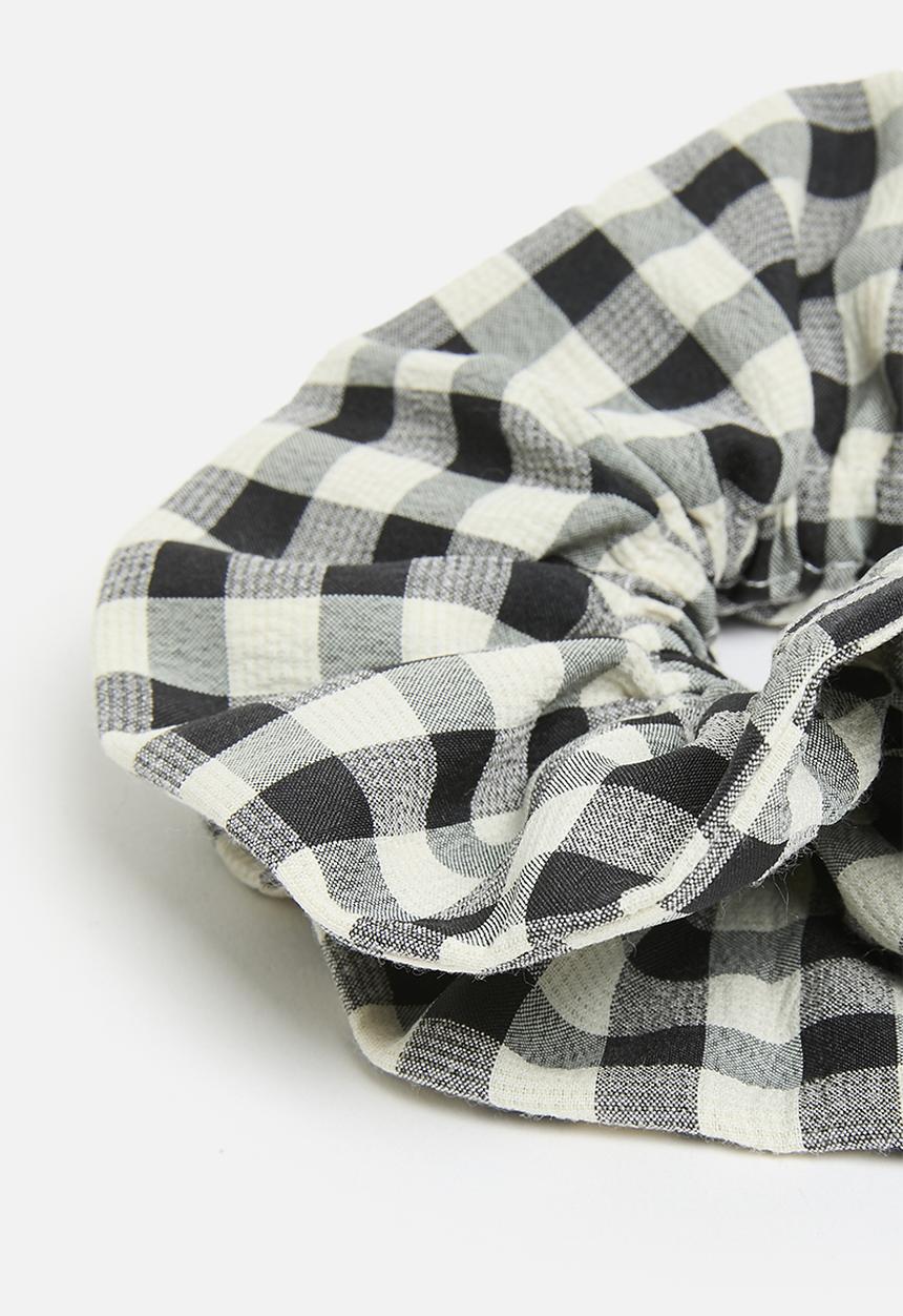 Me&B - Double Scrunchie - Black and White Gingham