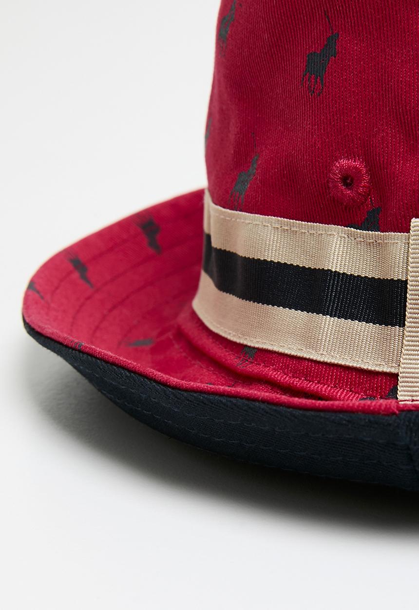 POLO - Monogram reversible bucket - red & navy