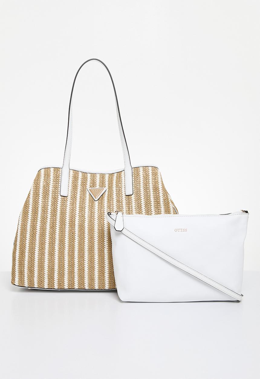 GUESS - Vikky ii large 2 in 1 tote - neutral & white