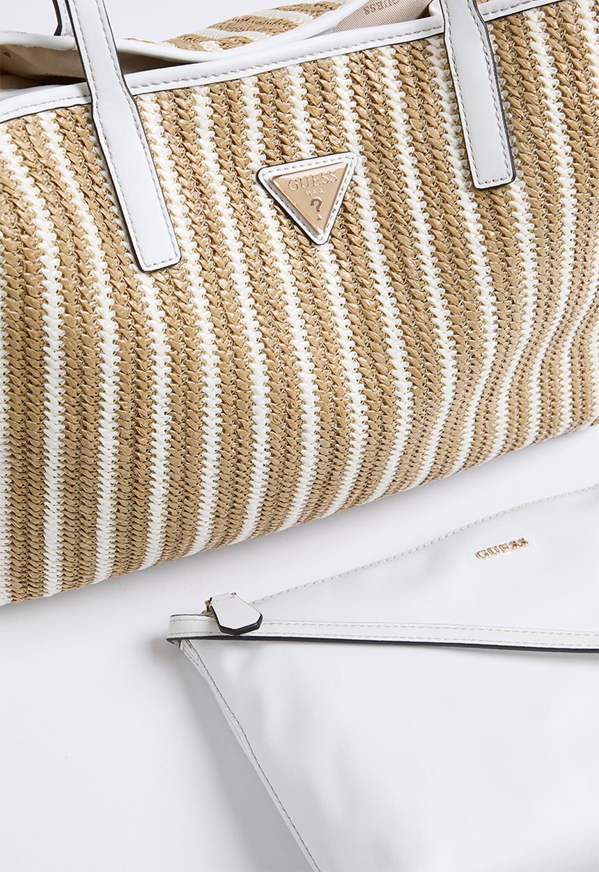 GUESS - Vikky ii large 2 in 1 tote - neutral & white