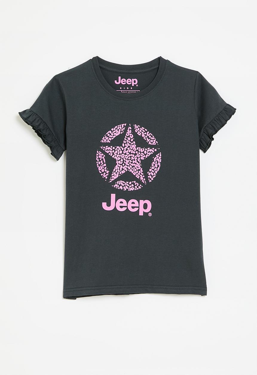 JEEP - Frill sleeve star tee - french navy