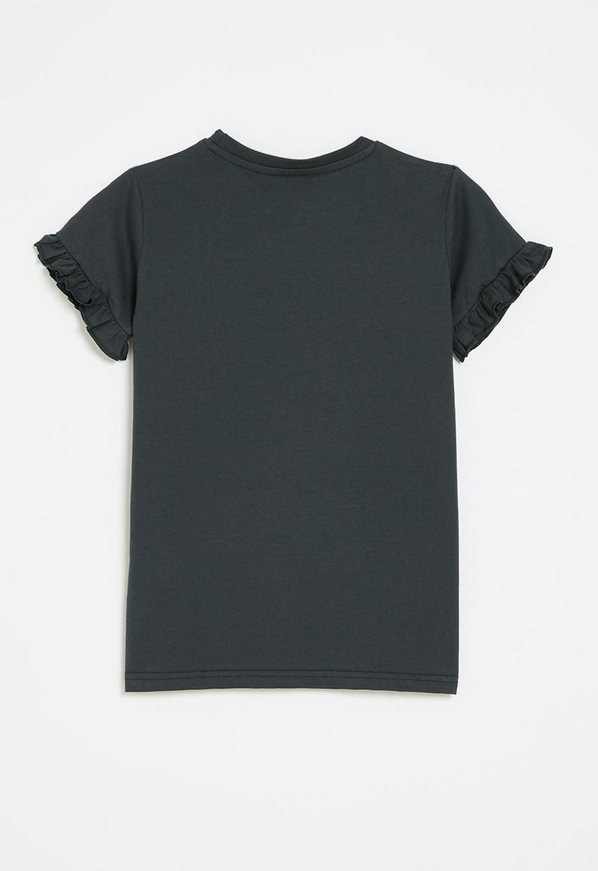JEEP - Frill sleeve star tee - french navy