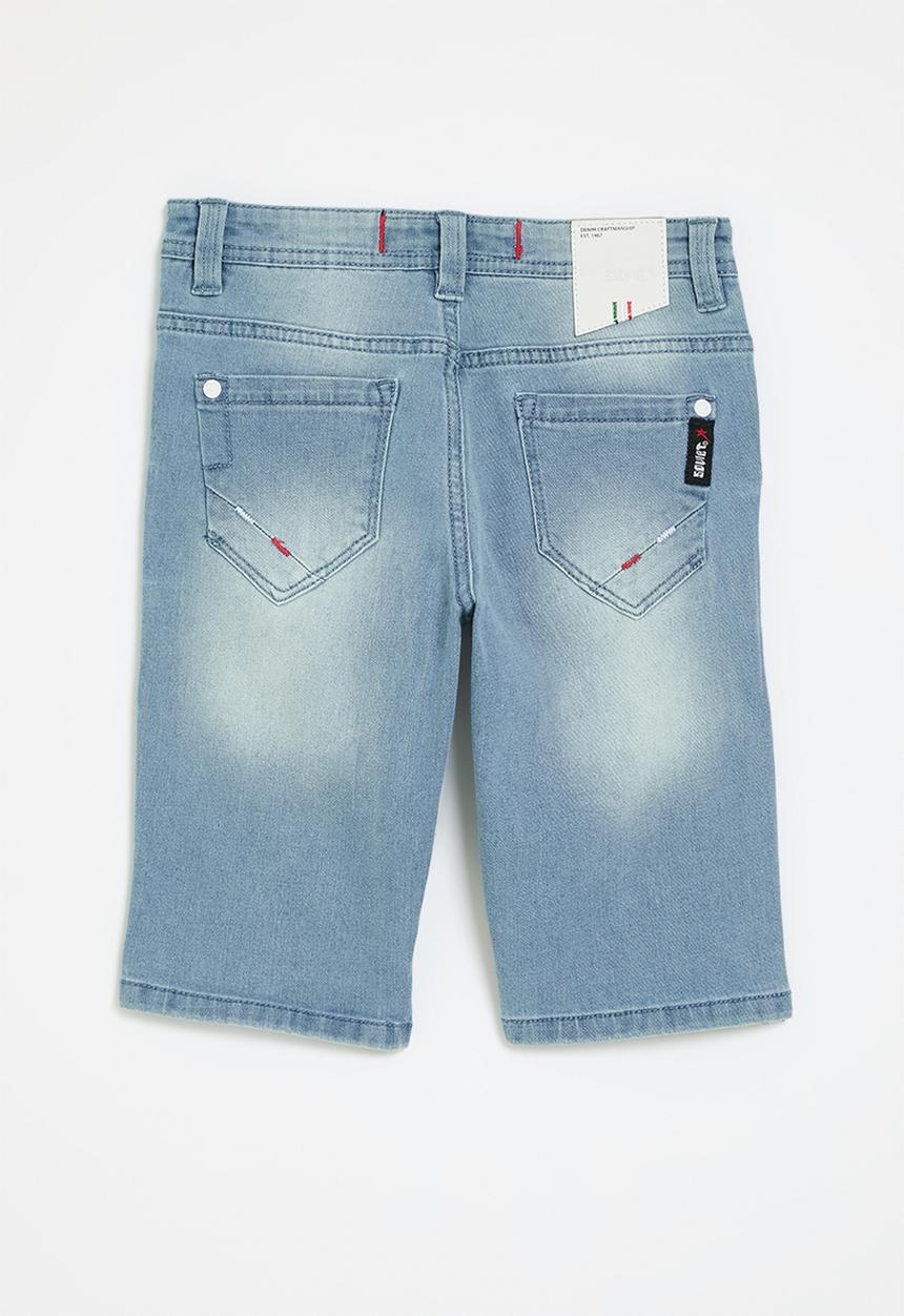 SOVIET - Boys denim short - ice blue