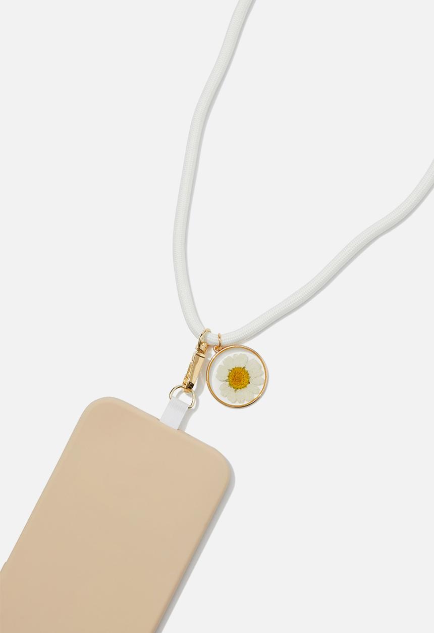 Typo - Cross Body Lanyard  With Card - Trapped Daisy/Ecru